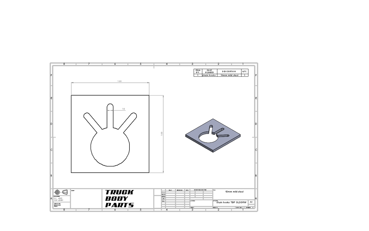 CHAIN / LASH DOWN POINTS FOR TIPPERS / BEAVERTAILS / TRAY BODYS
