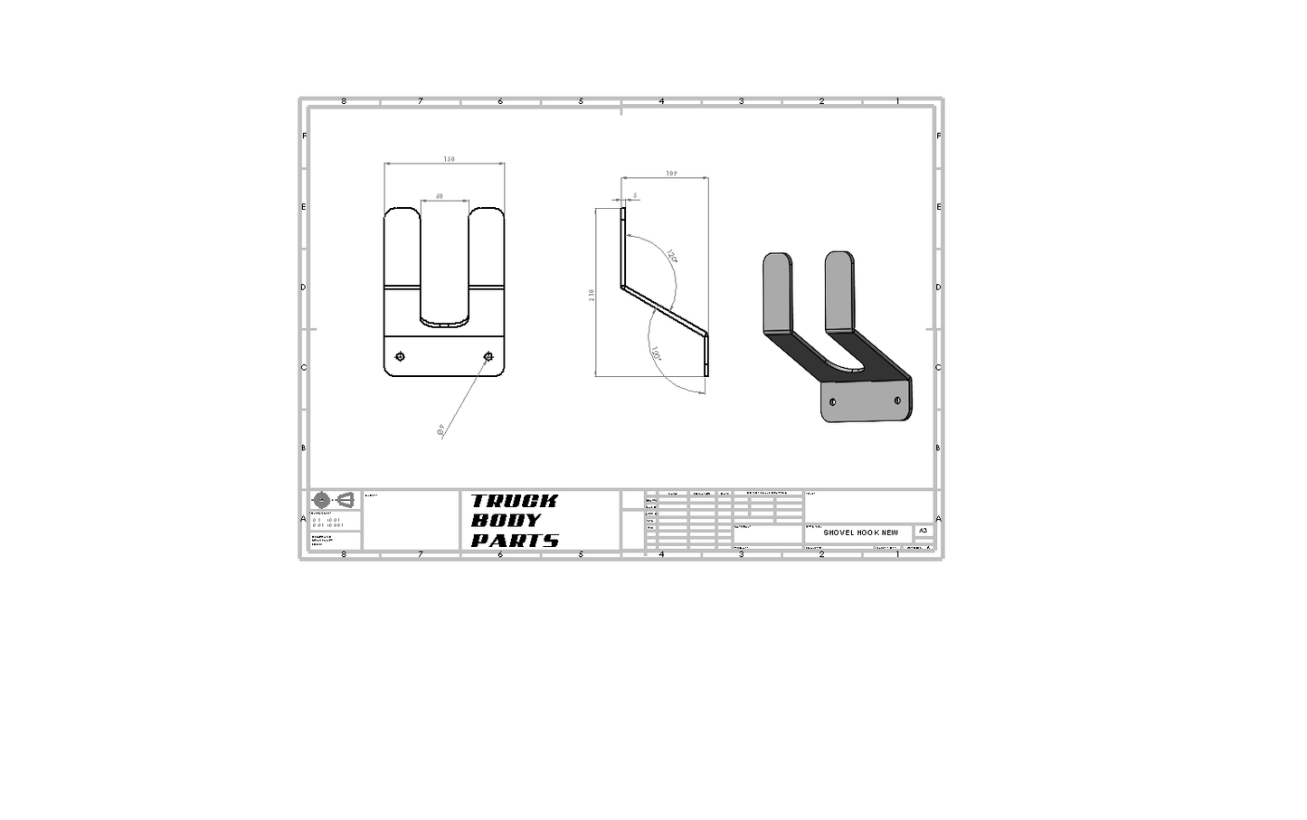 bolt on shovel hook