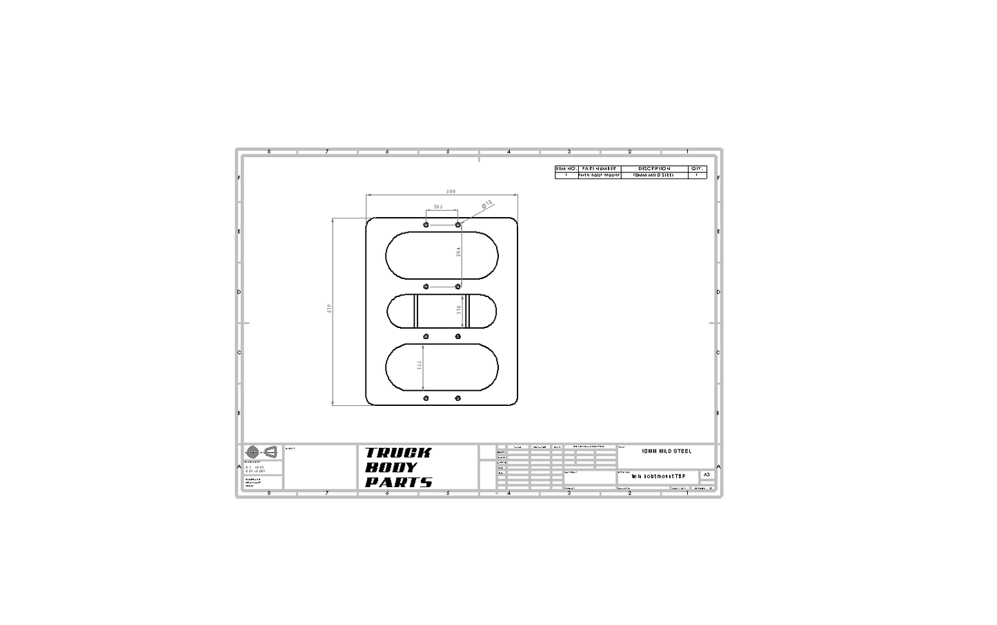 18 ton RATED TWIN UNDER BODY HOIST SUBFRAME MOUNT